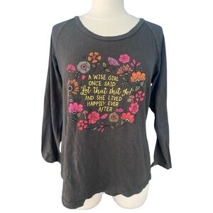 Natural Life Floral You Can Do Anything Graphic Gray Med Poetcore Cottagecore